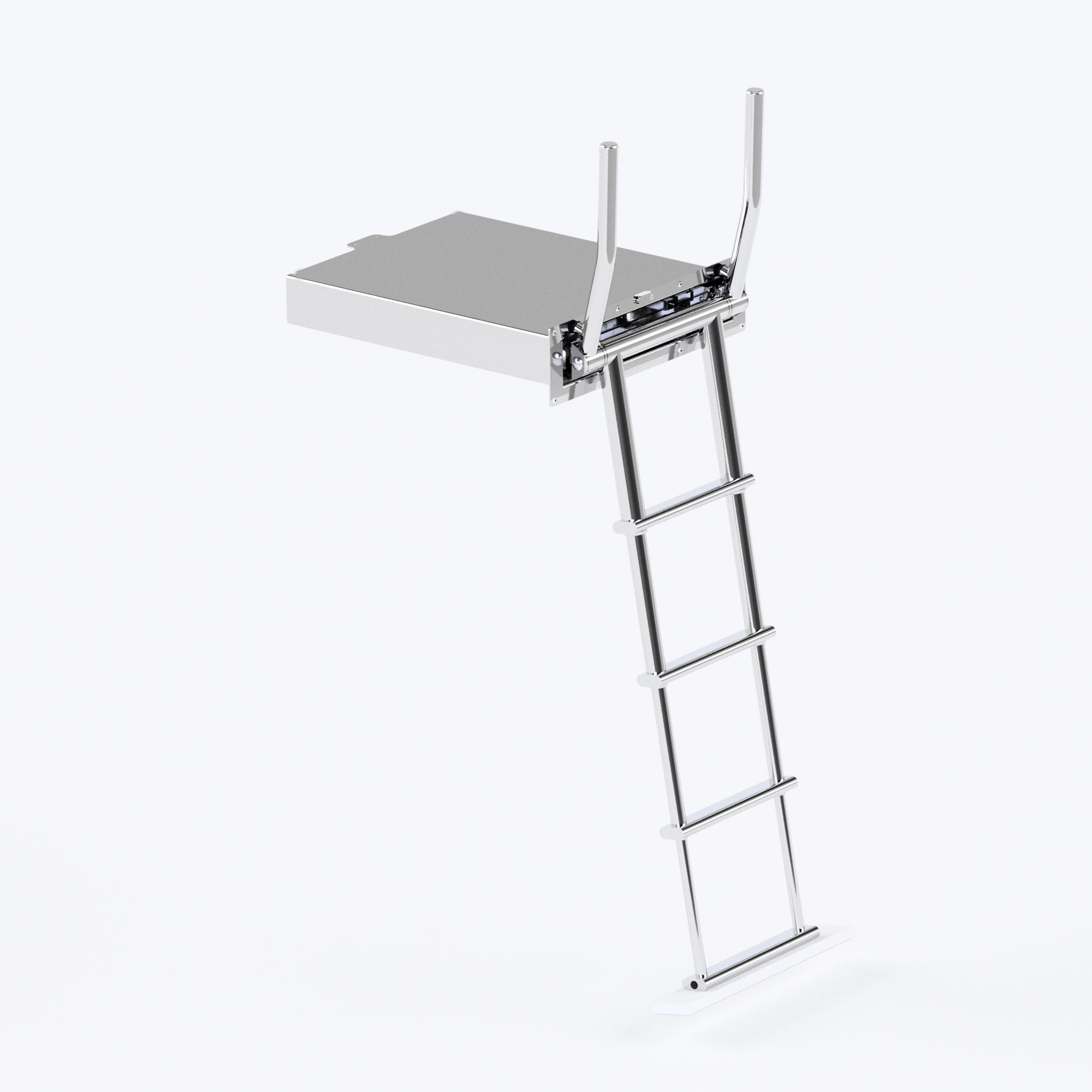 Folding ladder with pad